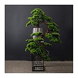 Simulationsbaum, künstlicher Bonsai-Baum, einladende Kiefern-Kunstpflanzen, große künstliche Pflanzen, Dekoration, Bodenpflanze, Bonsai mit Keramiktöpfen und Blumenständer, Wohnzimmer, Garten,