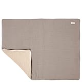 Koeka Laufstalldecke - Laufgittereinlage Für Viereckige Laufgitter - Spieldecke - Krabbeldecke - Vik - Cord - Weich - Abwaschbar - Ton/Sand 75X95 Cm