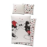 Minnie Mickey Mouse Bettwäsche Kinder 140x200 cm + 70x90 cm, 100% Baumwolle