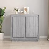 Tidyard Sideboard Kommode Anrichte Buffets Schrank Beistellschrank Mehrzweckschrank Standschrank Grau Sonoma 80x34x75 cm Holzwerkstoff