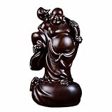 HNSYYUEYOU Buddha-Statuen Lachender Buddha-Statue Handgeschnitzte Kunst bringt Glück Feng Shui Statue Home Office Desktop Ornamente Zen Dekoration (Größe: Large)