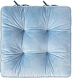 Dicke Tatami-Matten, Baumwollmatte Puff, Booster gesteppte Tatami-Sitzkissen, Futon Kissen, Meditation gepolstertes dickes Bodenkissen, für Indoor Outdoor Yoga-blau 42 * 42 ±3 cm