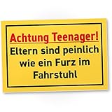 DankeDir! Teenager Eltern Peinlich - 30 x 20 cm Kunststoff Schild - Geschenkidee Türschild Zimmer Jungen & Mädchen Spruch - Lustige Deko Geschenk Idee lustig Geburtstag Dekoration Tür Deko Jugendliche