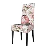 Stuhlhussen Vintage Shabby Chic Sepia Pink Roses Waschbarer Stuhlschutz Schonbezüge Stretch Sitzbezug für Stuhl
