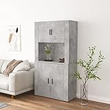 UYSELA Home Sets mit Highboard Beton Grau Holzwerkstoff