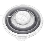 5L-Waschmaschine, 5L-USB-Haushaltswaschmaschine, Faltbar, Platzsparend, ABS-Silikon Vorne und Hinten (Grau)