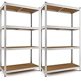 Monzana 2X Schwerlastregal 170x75x30cm 280kg 4 MDF-Platten Regal Lagerregal Kellerregal Steckregal Werkstattregal