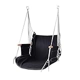 WangLx Swing chair Hängesessel 50x65x50cm Hängestuhl Bis 150 Kg Hochwertiges Oxford-Material Hängematte Inkl. 360° Swivel Hängeschaukel, Black