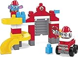 Mega Bloks GYH11 - Guck-Guck-Feuerwache Bauset, mit 2 Guck-Guck-Tieren, Zubehör und 42 Bausteinen, für Kinder ab 1 Jahr