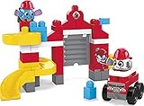 Mega Bloks GYH11 - Guck-Guck-Feuerwache Bauset, mit 2 Guck-Guck-Tieren, Zubehör und 42 Bausteinen, für Kinder ab 1 Jahr