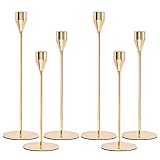 6 Packungen Kerzenhalter Gold Kerzenhalter, Kegelkerzenhalter Einkopf Schmiedeeisen, Kerzenhalter Kerzenhalter Tischdekoration Kerzenlicht Dinner Ornamente für Party Hochzeit