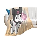 Kuromi und Melodie Microfaser Decke, Flanelldecke Flauschige Decke, Bequeme Decke Sofadecke Reisedecke,3DDigitaldruck Decke 60x80in(150x200cm)