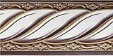 Dundee Deco BD5015 Abstrakte Tapeten Bordüre, viktorianisches Weißgold, Mauve Seil, Tapetenbordüre Retro-Design, Rolle 10 m x 5 cm, selbstklebend