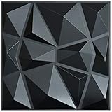 Art3d 3D-Verkleidung Strukturierte 3D Wandpaneele Wandgestaltung, Schwarzer Diamant, 50 * 50 cm (12er Pack)