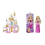 Hasbro Disney Prinzessinnen Festtagsschloss, Puppenhaus mit Musik und Lichtershow & Disney Princess F0899 Disney Prinzessin Schimmerglanz Aurora Puppe, Modepuppe mit Rock und Accessoires