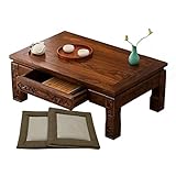 Niedriger Tisch aus Naturholz mit Aufbewahrungsbox, Innen-Couchtisch, Kotatsu-Sitztisch, multifunktionaler Couchtisch, der Boden ist nicht leicht zu zerkratzen/#1/50 cm * 40 cm * 30 cm Feito na China