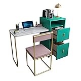 Computertisch Leichter Luxus Faltbarer Tisch Laptoptisch mit Rollen beweglich multifunktionaler Teleskop-einteiliger einteiliger Bücherregal-Schreibtischstuhl versicherter Stuhl Schreibtisch (Color :