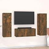 Tidyard 3-TLG. TV Schrank Set Modernes TV Möbel Wohnschrank Wohnzimmer Schrankwand Wohnwand Mediawand TV Set TV Lowboard Schrankwand Anbauwand Fernsehtisch Wohnzimmersets Räuchereiche Holzwerkstoff