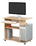 Inter Link Schreibtisch Computertisch Laptoptisch Arbeitstisch Büromöbel MDF Eiche Artisan Nachbildung, Holzwerkstoff, 80 x 50 x 75 cm