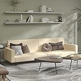 Chenshu Schlafsofa 2-Sitzer, Schlafsofa, Schlafcouch, Couch Mit Schlaffunktion, Sofa Bed, Sofas & Couches, Bettsofa, Creme Samt