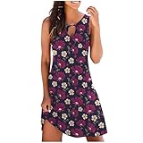 Bovake Kleider Damen Sommer Damen Lässig Lose Sommer Floral Gedruckt Tank Kleid Kleider Damen Sommer Elegant Chiffonkleid Damen Lang Kleid Damen Festlich Mittelalter Kleidung Damen Kleider Sommer