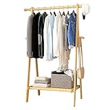 Schuhbank-Garderobenständer, Kleiderbügel, Kleiderstange, freistehender Garderobenständer, Holzgarderobenständer, robust, langlebig, faltbar, für Zuhause, Büro, Flur, Schlafzimmer, Größe: 60
