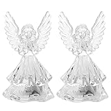 TOYANDONA 2Pcs Angel Night Light Lampe LED Funkelnde Farbwechslung Gebetesgel Lampe Batterie Betrieben Klarer Engel Figur für Weihnachten Valentines Geschenk Zufälliger Stil