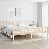 YuMeng Massivholzbett, Familienbett, Betten, Bed Frame, Bettboden, Bettrahmen, Bettstell, 180x200 cm 6FT Super King