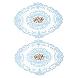 UPKOCH 2 Stück Spitzen-Tischsets Spitzen-Tischsets Weiße Holzkommode Weißer Schminkhocker Party-Tischsets Bestickte Spitzen-Tischsets Blumen-Gestickte Tischsets Bestickte