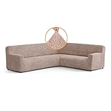 Filigrand Paulato by GA.I.CO, Rutschfester 1-teiliger Ecksofabezug – Universeller Stretch Bezug für Ecksofa - hochwertige italienische Qualität, langlebige Mikrofaser, Puder