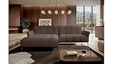 Stylefy Ecksofa Milano - Polsterecke (HxBxL): 90x175x284 cm - Eckcouch Kunstleder Cayenne Dunkelbraun Links ohne Schlaffunktion