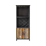 GRFIT Barschrank Vintage Iron Restaurant Bar Weinregal ESS Sideboard Industrial Windboden Weinschrank Aufbewahrungsschrank Wein Lagerung Aufbewahrung Weinschrank Aufbewahrung von Flaschen