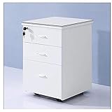 GaoF Aktenschrank-Büroschränke, Aktenschrank mit Schloss, 3-lagiger Schubladentyp Mobiler Massivholz-Aktenschrank, Büro-Haushalts-Lagerschrank, Vertikaler Aktenschrank