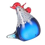 BESPORTBLE Blaues Küken-Ornament Glas-Hühnerskulptur Dekor Sammlerstück Tierfigur Miniatur-Glastiere Krippenset Tiere Buntglasornamente Heimdekoration Hühnerhandwerk