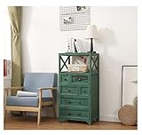 Naturholzschrank, Klassische Vitrine mit Schubladen und Türen, Elegantes Design-Sideboard for Wohnzimmer oder Eingangsbereich YIJIAN (Farbe : Green 50x35x100cm)
