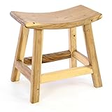 Divero Hocker aus Suar Holz Holzhocker Sitzhocker massiv unbehandelt