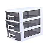 STOBOK Make-Up-Schubladen Kleiner Aufbewahrungsbehälter Durchsichtige Organizer-Box 3 Schubladen Zur Aufbewahrung Von Losem Schicht-Aufbewahrungsschrank Organizer Kunststoffbox