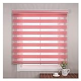 STRMAX Doppelrollo Tag Und Nacht Rollo Vorhang,Einfache Nacht- Und Tagesjalousien, Rollos, Doppellagige Jalousien for Den Innenbereich (Color : Pink, Size : 0.98x1.65m)