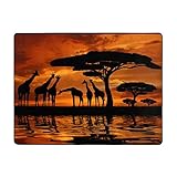 JUTENI Giraffe unter dem Baum in Afrika, Teppiche für Wohnzimmer, Schlafzimmer, groß, waschbar, weicher Druck, Polyester, Heimdekoration