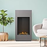 Noble Flame Santiago - Bio-Ethanol Kamin Kaminofen - Wand- / Standmontage - Sicherheitsbrennkammer - MDF, seidenmatt lackiert - platingrau