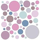 WandSticker4U®- 148 PUNKTE zum Kleben, pastell Rosa/Blau/Grau I Wandtattoo Punkte Kreise Dots selbstklebend groß Baby-Kinder-zimmer I Wandsticker Wand Aufkleber Deko Mädchen & Junge