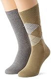 Tommy Hilfiger mens Check Classic Sock, olive/grey melange, 47-49 (2er Pack)