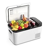 UKKISO Kühlbox Mini Kühlschrank für Auto Tragbare Elektrische Camping-Gefrierbox 20L Elektrischer Kompressor-Kühler 12V 12/24 V DC und 100–240 V AC für Auto, Lkw, Boot, RV mit USB Anschluss