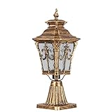 Säulenleuchten for den Außenbereich, Außenmastleuchte, Säulenlaterne in Bronze-Finish, wasserdichte Halterung, moderne Säulenleuchten aus Aluminiumglas, for Terrasse, Villa, Garten, Zaun, Säulenlampe