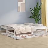 UYSELA Home Sets mit ausziehbarem Tagesbett weiß 2x(80x200) cm Massivholz Kiefer