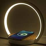 VOSFEEL Nachttischlampe Tischlampe mit Ladefunktion Touch Dimmbar 18W Wireless Charger Nachtlicht mit 3 Stufige Helligkeit für Schlafzimmer Wohnzimmer Büro