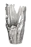 GILDE Deko Vase Coralifero Aluminium silberfarben 60145, Höhe 46 cm