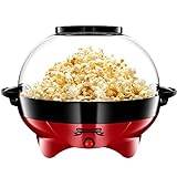 Gadgy ® Popcornmaschine - 800W Popcorn Maker mit Antihaftbeschichtung und Abnehmbarer Heizfläche - Stille und Schnelle Popcorn Maschinen mit Zucker, Öl, Butter - Großer Inhalt 5 L - Popcorn machine
