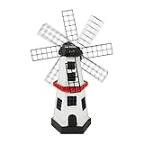 FIYSON 24cm Windmühle Garten Solar LED-Windmühle Solarbetriebene Windmühle Modell Solar-Deko-Windmühle mit drehendem Windrad & LED-Licht Solar Wasserdichtes Gartenlicht Gartendeko Tischdeko Dekofigur