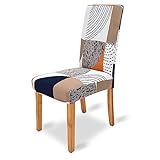 LUXRUB Stretch Stuhlbezug Für Esszimmer 1/2/4/6 Packung, Stuhlhussen Mit Blumenmuster rutschfeste Waschbare Abnehmbare Sitz Und Stuhlschoner Für Hotelrestaurant (Color : H, Size : 1Pcs)